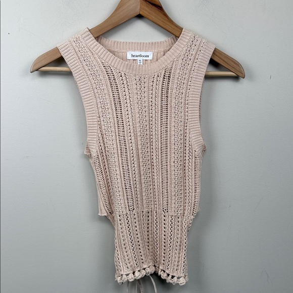 Heartloom Crochet Knit Tie-back Tank Top Vest Sleeveless Boho Cream xs - Picture 2 of 9